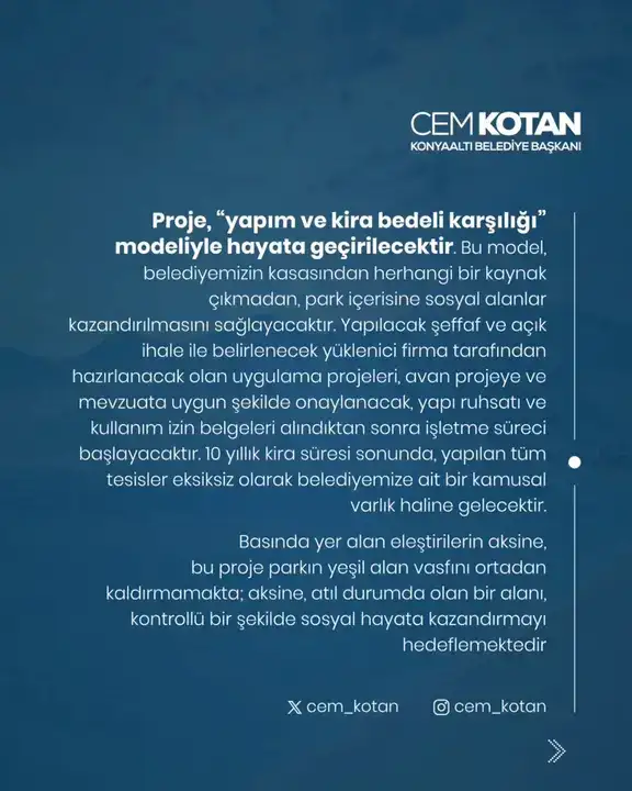 Konyaaltı Bileydi Parkı İhale Kararı: Başkan Kotan’dan Açıklama Geldi 6